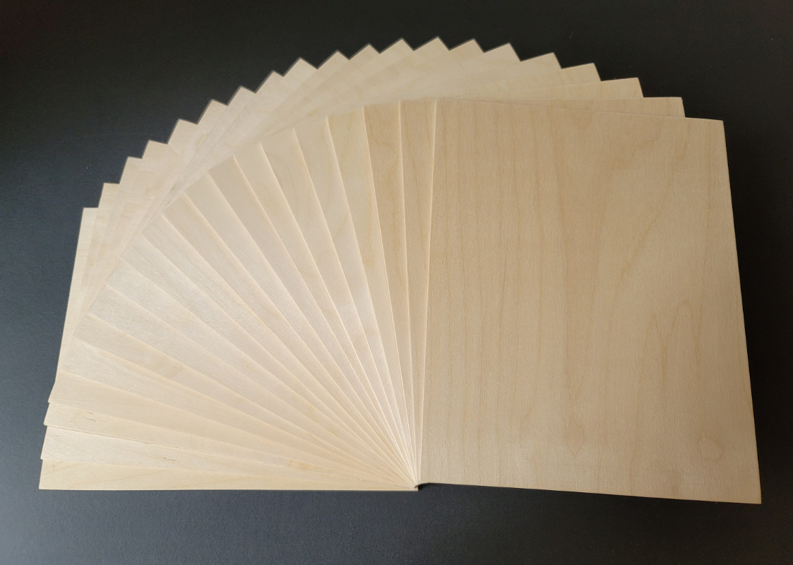 1/8" (3mm) 8 x 10 Baltic Birch Blanks - 20 Pack